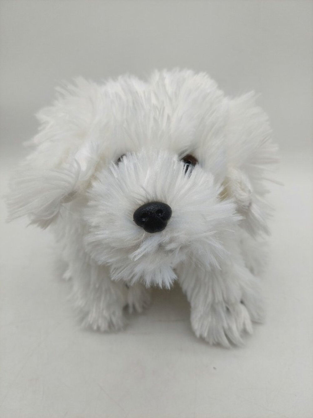 FAO Schwarz White Bichon Frise Maltese Llasa Puppy Dog Plush Stuffed 13"